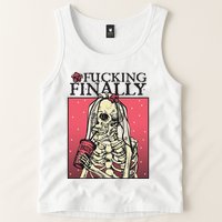 Fucking Finally Sugar Skull Bride Engagement Bride Squad Tank Top