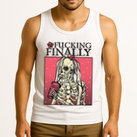 Fucking Finally Sugar Skull Bride Engagement Bride Squad Tank Top