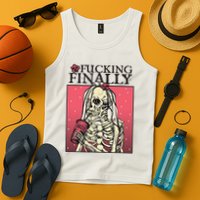 Fucking Finally Sugar Skull Bride Engagement Bride Squad Tank Top