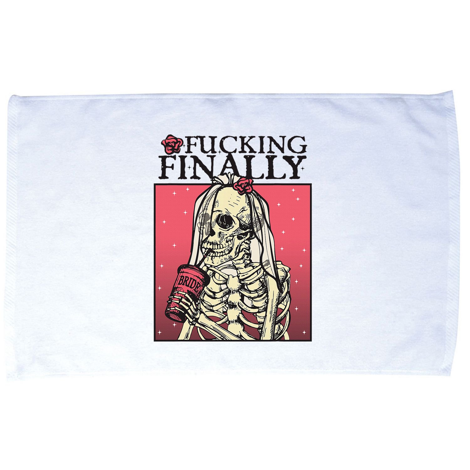 Fucking Finally Sugar Skull Bride Engagement Bride Squad Microfiber Hand Towel
