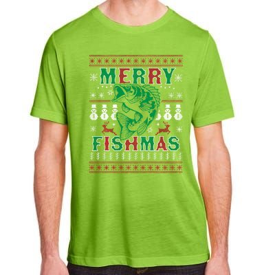 Funny Fish Sweater Fishing Santa Pajama Fisher Merry Fishmas Cool Gift Adult ChromaSoft Performance T-Shirt