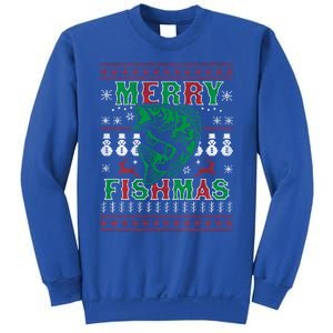 Funny Fish Sweater Fishing Santa Pajama Fisher Merry Fishmas Cool Gift Sweatshirt