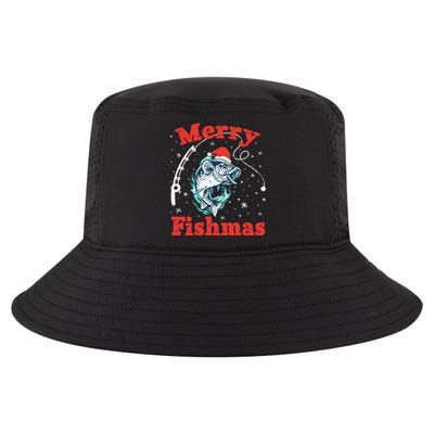 Funny Fishing Santa Fish Sweater Pajama Fisher Merry Fishmas Gift Cool Comfort Performance Bucket Hat