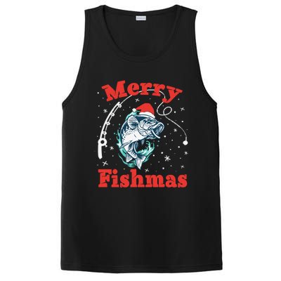 Funny Fishing Santa Fish Sweater Pajama Fisher Merry Fishmas Gift PosiCharge Competitor Tank