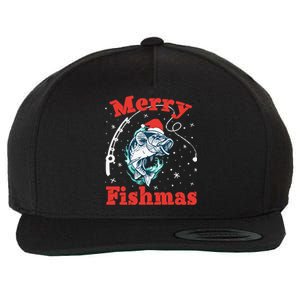 Funny Fishing Santa Fish Sweater Pajama Fisher Merry Fishmas Gift Wool Snapback Cap