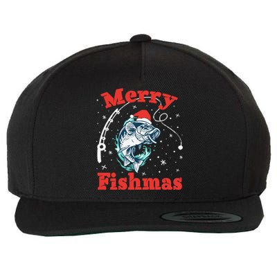 Funny Fishing Santa Fish Sweater Pajama Fisher Merry Fishmas Gift Wool Snapback Cap