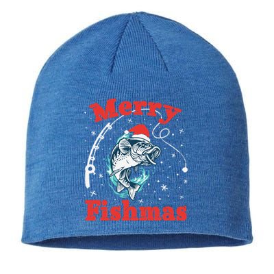 Funny Fishing Santa Fish Sweater Pajama Fisher Merry Fishmas Gift Sustainable Beanie