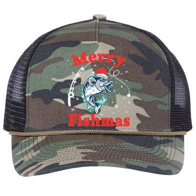 Funny Fishing Santa Fish Sweater Pajama Fisher Merry Fishmas Gift Retro Rope Trucker Hat Cap