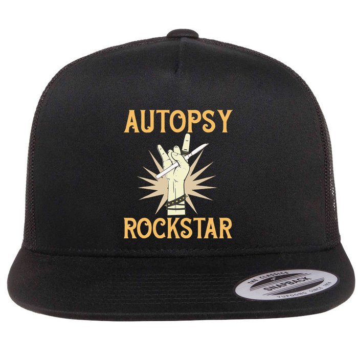 Funny Forensic Scientist Science Autopsy Rockstar Flat Bill Trucker Hat