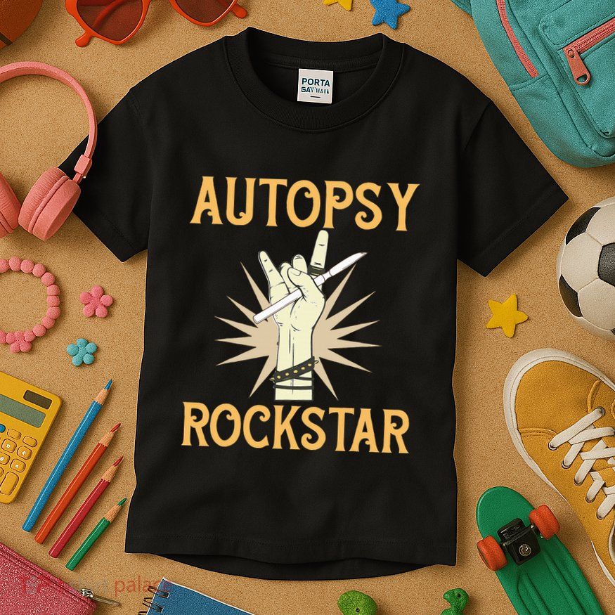 Funny Forensic Scientist Science Autopsy Rockstar Kids T-Shirt
