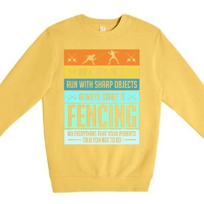 Funny Fencing Sport Pun For Men Women Kids Premium Crewneck Sweatshirt