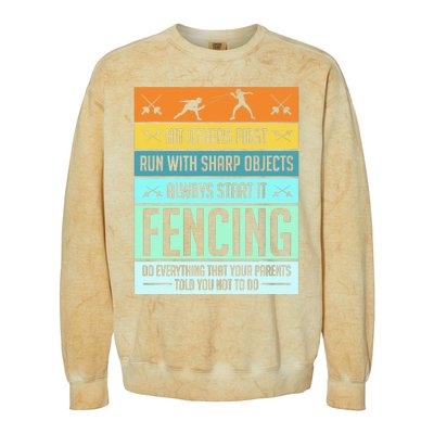 Funny Fencing Sport Pun For Men Women Kids Colorblast Crewneck Sweatshirt