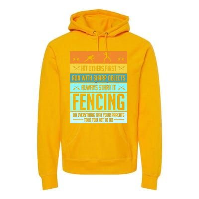 Funny Fencing Sport Pun For Men Women Kids Premium Hoodie