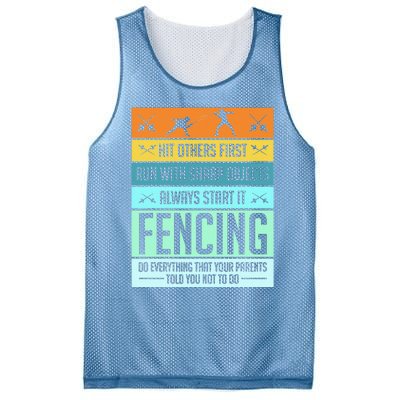 Funny Fencing Sport Pun For Men Women Kids Mesh Reversible Basketball Jersey Tank