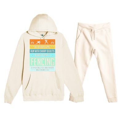 Funny Fencing Sport Pun For Men Women Kids Premium Hooded Sweatsuit Set