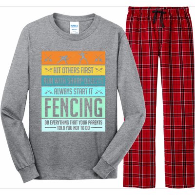 Funny Fencing Sport Pun For Men Women Kids Long Sleeve Pajama Set