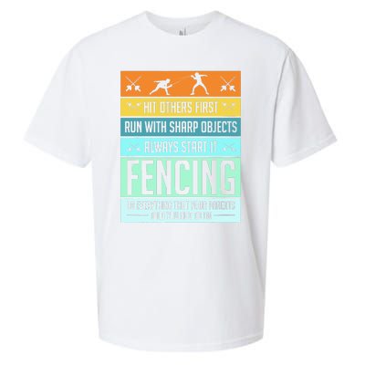 Funny Fencing Sport Pun For Men Women Kids Sueded Cloud Jersey T-Shirt