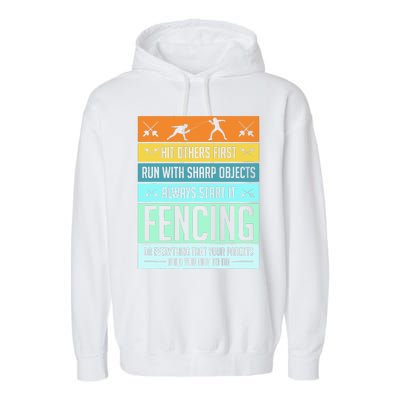 Funny Fencing Sport Pun For Men Women Kids Garment-Dyed Fleece Hoodie