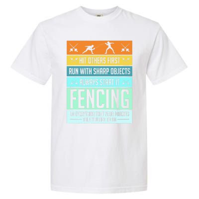 Funny Fencing Sport Pun For Men Women Kids Garment-Dyed Heavyweight T-Shirt