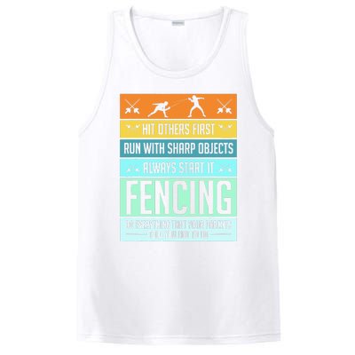 Funny Fencing Sport Pun For Men Women Kids PosiCharge Competitor Tank