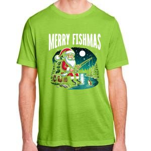 Funny Fishing Santa Merry Fishmas Christmas Sayings Great Gift Adult ChromaSoft Performance T-Shirt