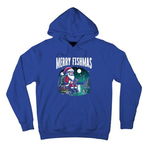 Funny Fishing Santa Merry Fishmas Christmas Sayings Great Gift Hoodie