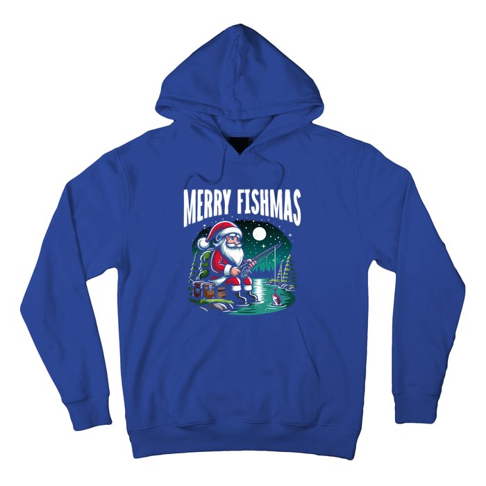 Funny Fishing Santa Merry Fishmas Christmas Sayings Great Gift Hoodie