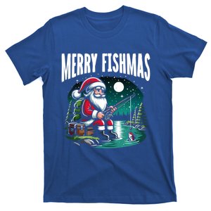 Funny Fishing Santa Merry Fishmas Christmas Sayings Great Gift T-Shirt