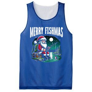 Funny Fishing Santa Merry Fishmas Christmas Sayings Great Gift Mesh Reversible Basketball Jersey Tank