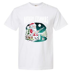 Funny Fishing Santa Merry Fishmas Christmas Sayings Great Gift Garment-Dyed Heavyweight T-Shirt