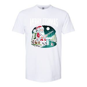 Funny Fishing Santa Merry Fishmas Christmas Sayings Great Gift Softstyle CVC T-Shirt