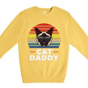 Funny Funny Siamese Cat Daddy Cat Owner Fathers Day Premium Crewneck Sweatshirt