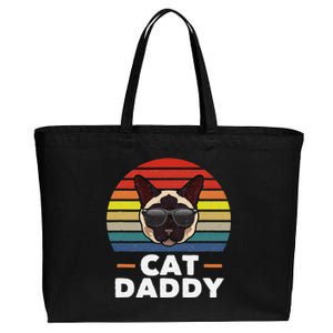 Funny Funny Siamese Cat Daddy Cat Owner Fathers Day Cotton Canvas Jumbo Tote