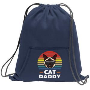 Funny Funny Siamese Cat Daddy Cat Owner Fathers Day Sweatshirt Cinch Pack Bag