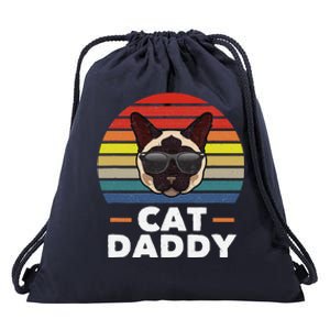 Funny Funny Siamese Cat Daddy Cat Owner Fathers Day Drawstring Bag