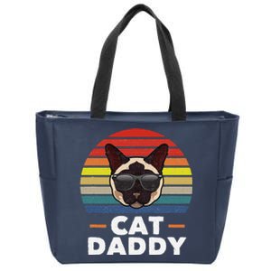 Funny Funny Siamese Cat Daddy Cat Owner Fathers Day Zip Tote Bag