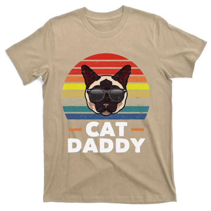 Funny Funny Siamese Cat Daddy Cat Owner Fathers Day T-Shirt