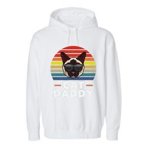 Funny Funny Siamese Cat Daddy Cat Owner Fathers Day Garment-Dyed Fleece Hoodie