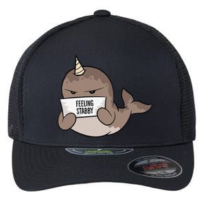 Funny Feeling Stabby Kawaii Whale Flexfit Unipanel Trucker Cap