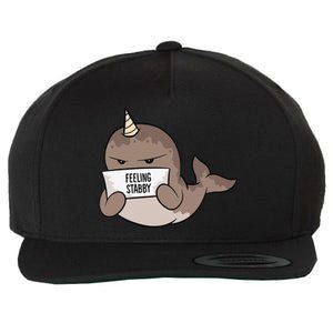 Funny Feeling Stabby Kawaii Whale Wool Snapback Cap