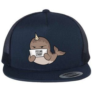 Funny Feeling Stabby Kawaii Whale Flat Bill Trucker Hat