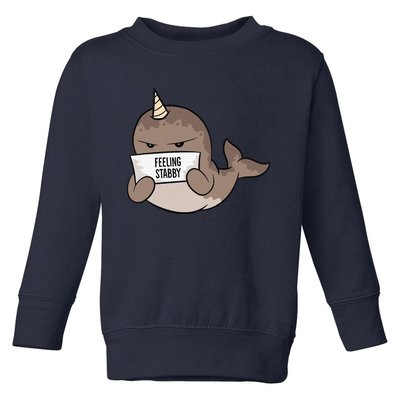 Funny Feeling Stabby Kawaii Whale Toddler Sweatshirt