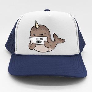 Funny Feeling Stabby Kawaii Whale Trucker Hat