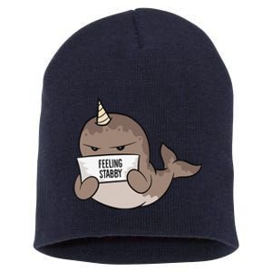 Funny Feeling Stabby Kawaii Whale Short Acrylic Beanie