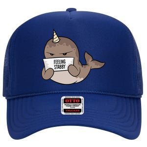 Funny Feeling Stabby Kawaii Whale High Crown Mesh Back Trucker Hat