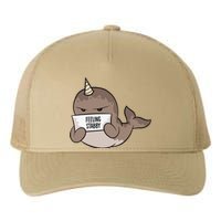 Funny Feeling Stabby Kawaii Whale Yupoong Adult 5-Panel Trucker Hat