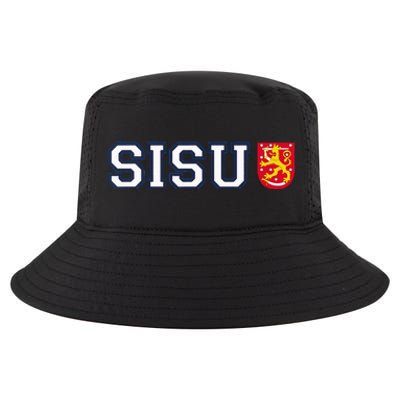 Finland Finnish Sisu Flag Crest Cool Comfort Performance Bucket Hat