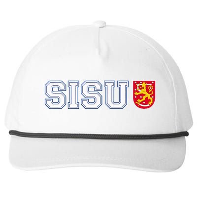 Finland Finnish Sisu Flag Crest Snapback Five-Panel Rope Hat