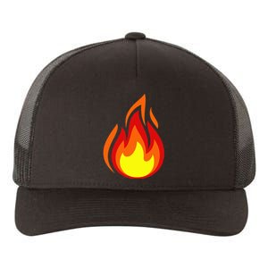 Fire Flame Symbol Yupoong Adult 5-Panel Trucker Hat