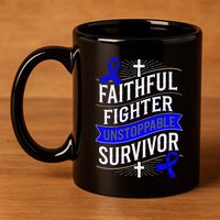 Faithful Fighter Survivor Juvenile Arthritis Awareness 11oz C Handle Ceramic Mug